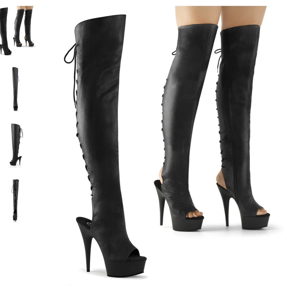 Faux Leather Thigh High Pleasers